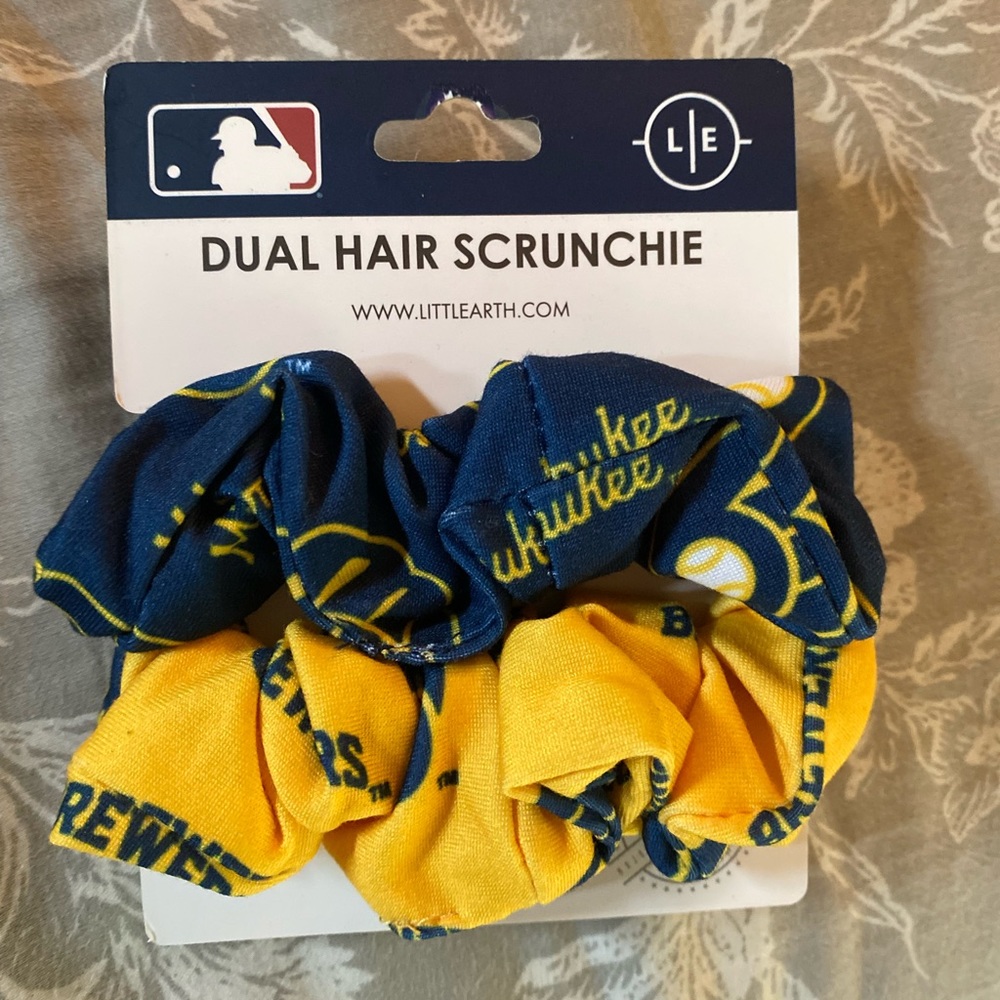 Milwaukee Brewers baseball hair scrunchies